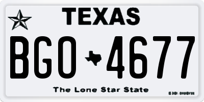 TX license plate BGO4677