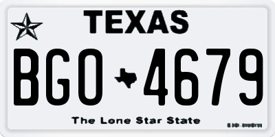 TX license plate BGO4679