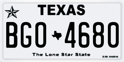 TX license plate BGO4680