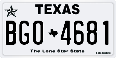 TX license plate BGO4681