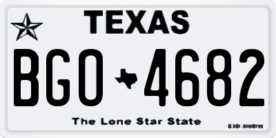TX license plate BGO4682