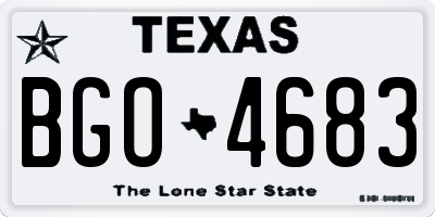 TX license plate BGO4683