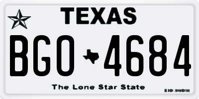 TX license plate BGO4684