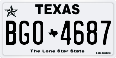 TX license plate BGO4687