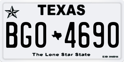 TX license plate BGO4690
