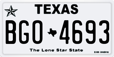 TX license plate BGO4693