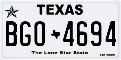 TX license plate BGO4694