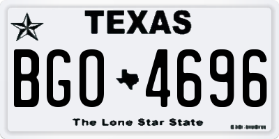 TX license plate BGO4696