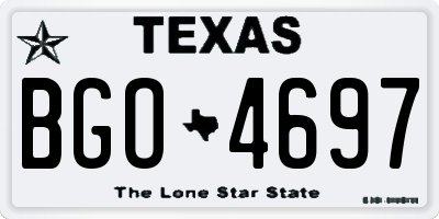 TX license plate BGO4697