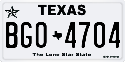 TX license plate BGO4704