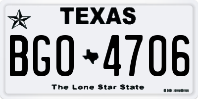 TX license plate BGO4706