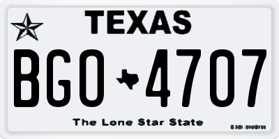 TX license plate BGO4707