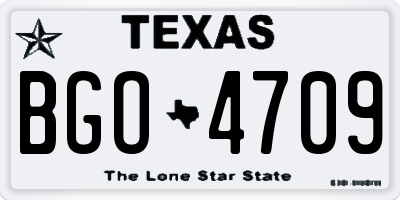 TX license plate BGO4709