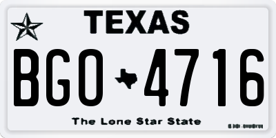 TX license plate BGO4716