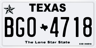 TX license plate BGO4718