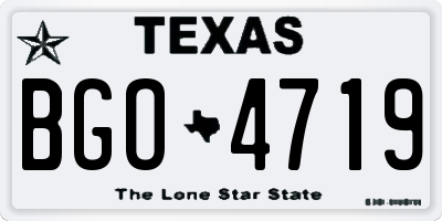 TX license plate BGO4719