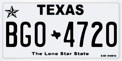 TX license plate BGO4720