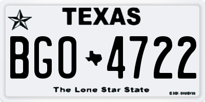 TX license plate BGO4722