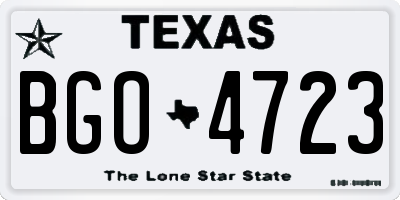 TX license plate BGO4723