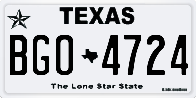TX license plate BGO4724