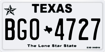 TX license plate BGO4727