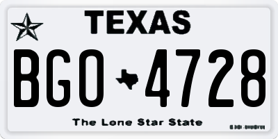 TX license plate BGO4728
