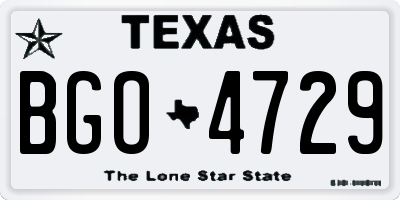 TX license plate BGO4729