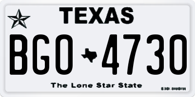 TX license plate BGO4730