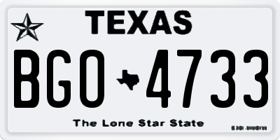 TX license plate BGO4733