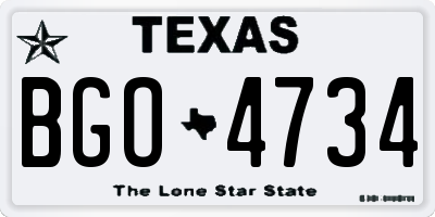 TX license plate BGO4734