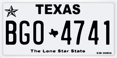 TX license plate BGO4741
