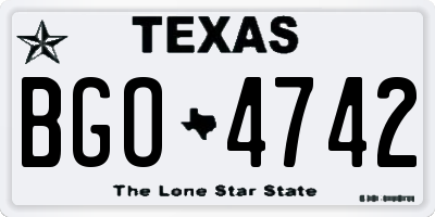 TX license plate BGO4742