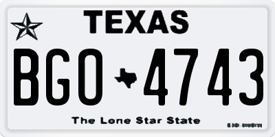 TX license plate BGO4743