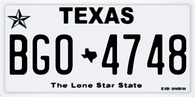 TX license plate BGO4748
