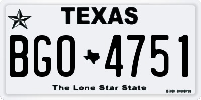 TX license plate BGO4751