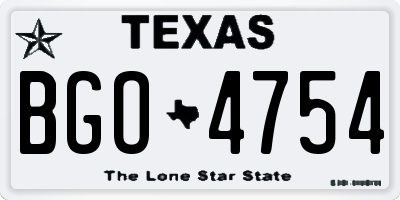 TX license plate BGO4754