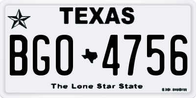 TX license plate BGO4756