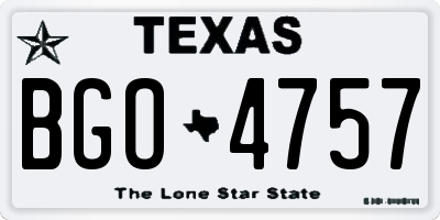 TX license plate BGO4757