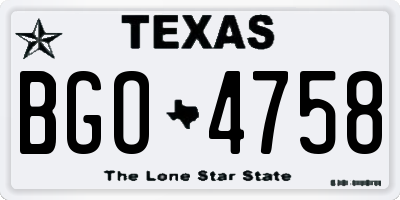 TX license plate BGO4758