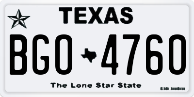 TX license plate BGO4760
