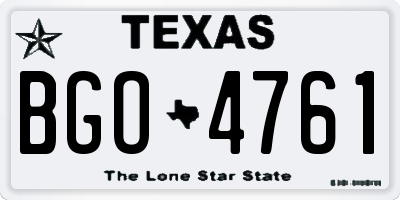 TX license plate BGO4761