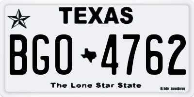 TX license plate BGO4762