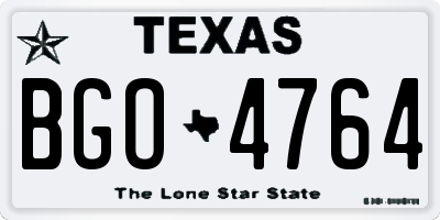 TX license plate BGO4764