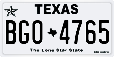 TX license plate BGO4765