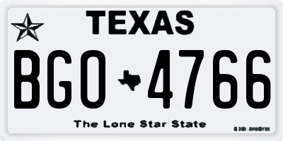 TX license plate BGO4766