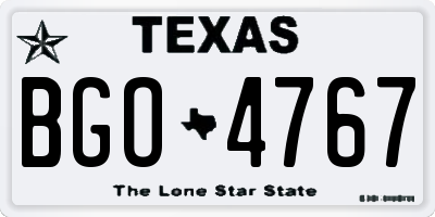 TX license plate BGO4767