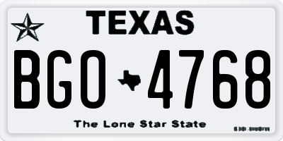 TX license plate BGO4768