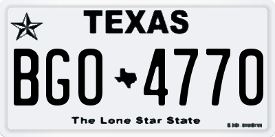 TX license plate BGO4770