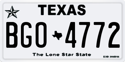 TX license plate BGO4772