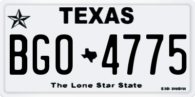 TX license plate BGO4775